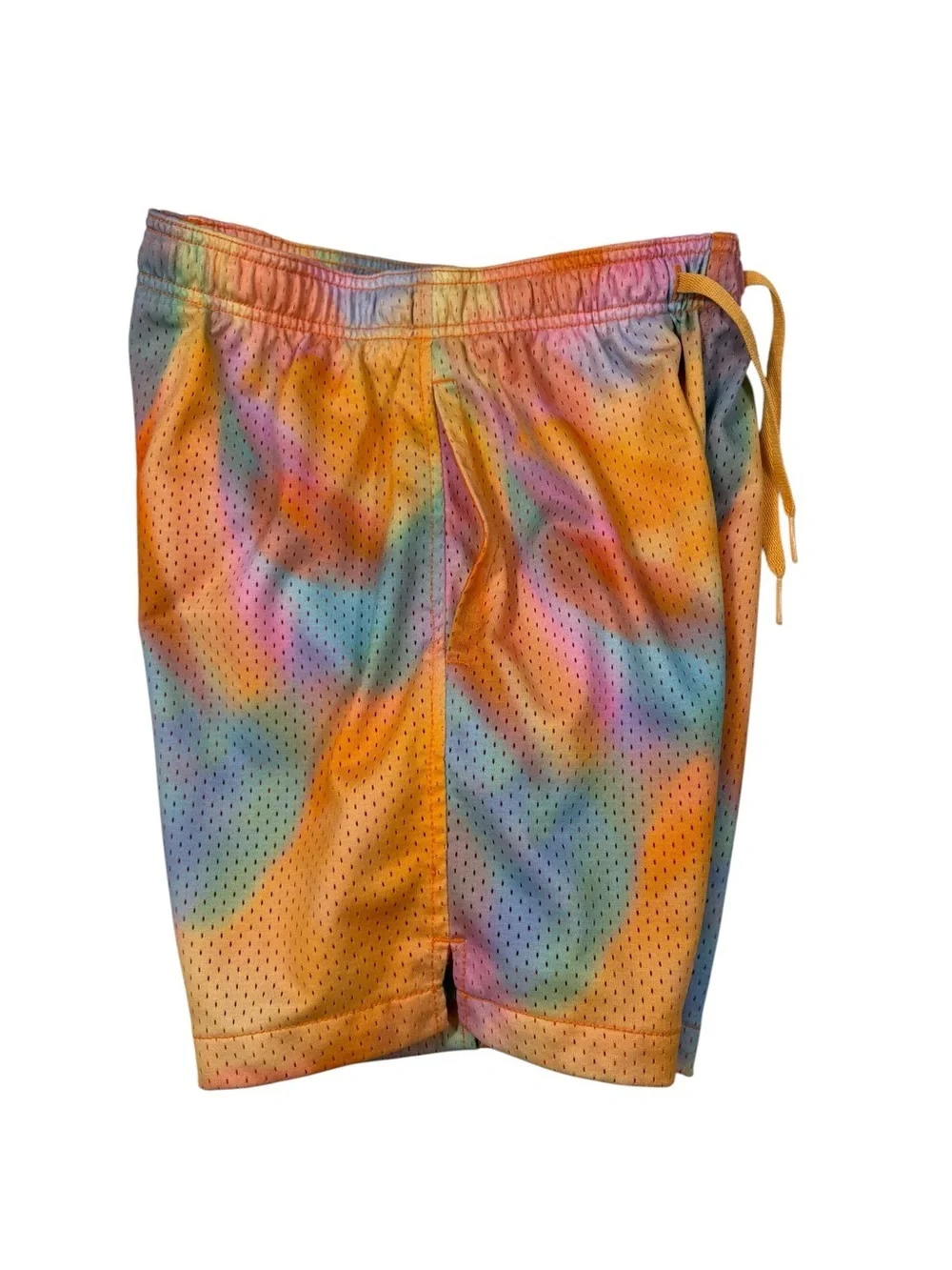 LCKR Men's Tie Dye Sunset Ombre Lifestyle Mesh Drawstring Shorts (unisex) Size S